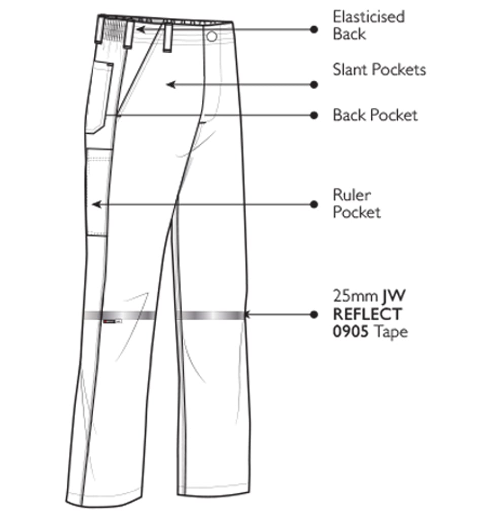 Jonsson Workwear | Acid Resistant Reflective Work Trousers