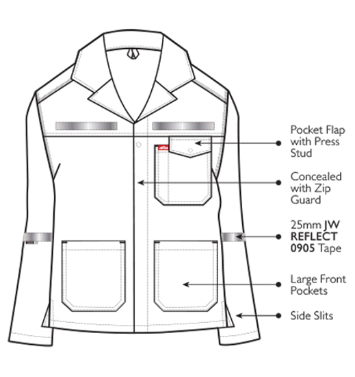 Jonsson Workwear | Acid Resistant Reflective Work Jacket
