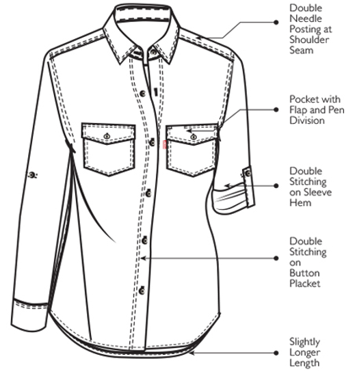 Jonsson Workwear | 100% Cotton Women's Long Sleeve Shirt